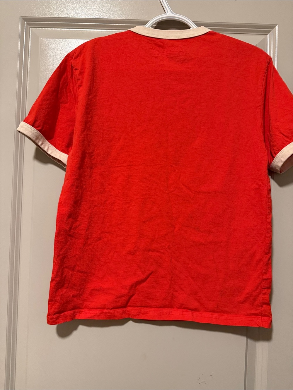River Rd Pearl Script Red Ringer Tee with Cream Trim - Picture 4 of 4
